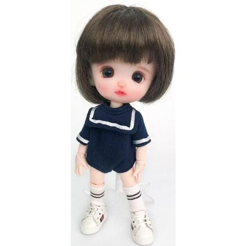 Ob11 baby dress short sleeve GSC BJD Jasmine one-piece Halter dress printed wrap clothes climb hat suit