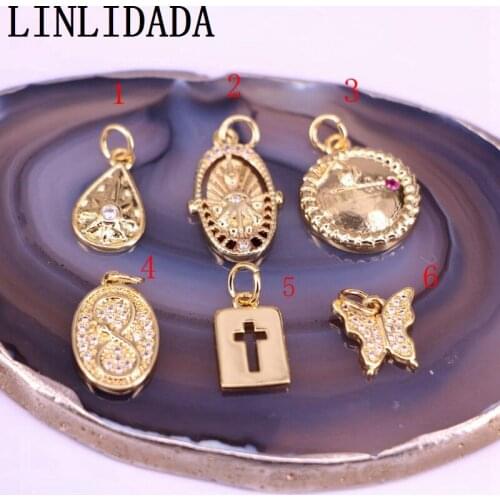 20Pcs High quality cz pendant,butterfly/oval/drop shape cubic zircon charm jewelry,bracelet/necklace component wholesale