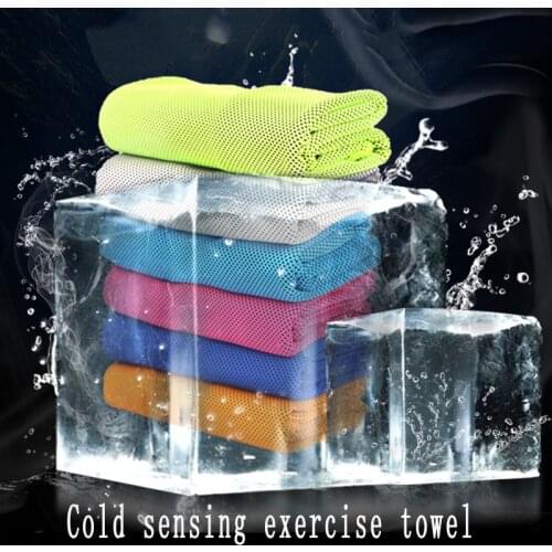 2pcs Lce Cold Feeling Sports Towel Ice Feeling Printing Ice Cold Towel Golf Fitness Exercise Wipe Sweat Quick Drying Cooling Ice