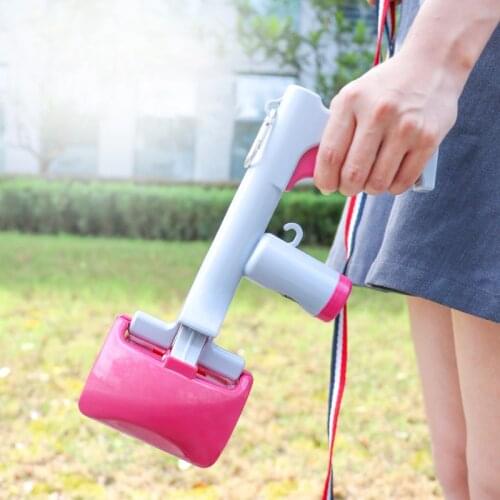 Portable Dog Poop Scooper Waste Pick Up Cleaner with Bag Dispenser Handle Scoop Strong Serrated Teeth Picker Excrement Collector