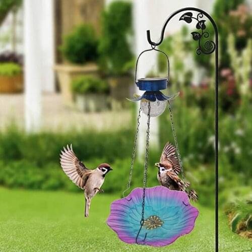 Bird Feeder Container for Outdoor Hanging Solar Lights In The Evening