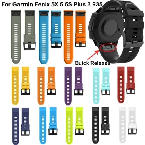 26 22 20mm Watchband For Garmin Fenix 6 6X Pro 5 5X Plus 3HR Silicone Band Fenix6 Fenix5 Watch Quick Release Easyfit Wrist Strap