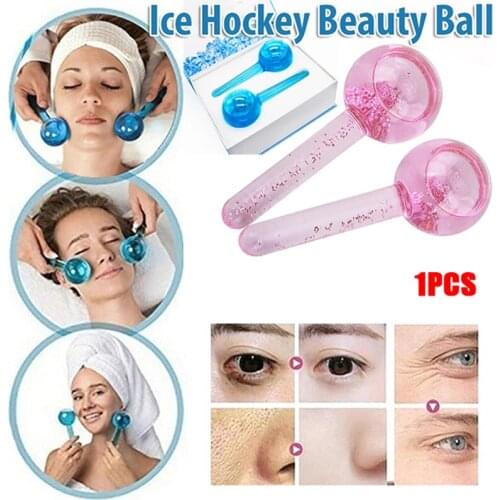 Ice Roller For Face Magic Cold Ball For Eye Massage Beauty Ice Hockey Energy Crystal Face Roller Ball Facial Massager Skin Care