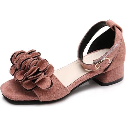 Girls Princess Sandals Childrens Parent-child Shoes 2021 Summer New Style Dance Shoes Mother Shoes Chic Sweet Flowers for Party