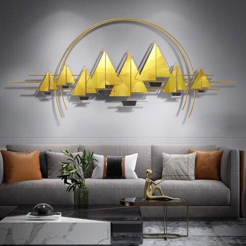 Light luxury creative three-dimensional wall decoration decoration living room pendant dining room sailing iron wall decoration