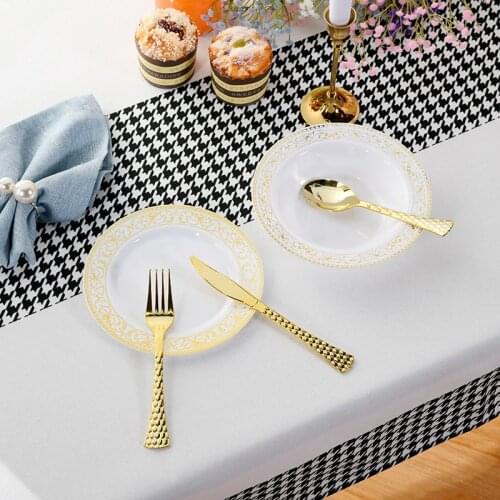 The New Type Of Disposable Plastic Plate Dessert Cake Disc Diameter 20 23 30 33CM 50PCS