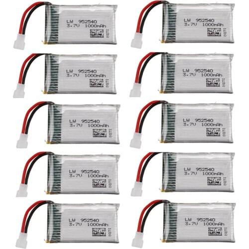 3.7v 1000mAh lipo Battery Charger for KY601S SYMA X5 X5S X5C X5SC X5SH X5SW M18 H5P HQ898 K60 HQ-905 CX30 3.7V battery 10PCS