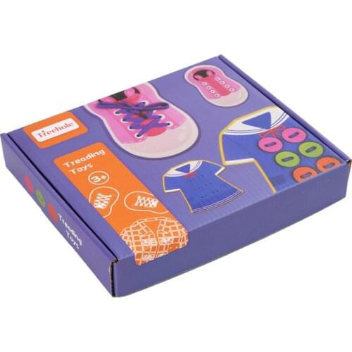 Tie His Shoelaces and Sew Button Children Threading Toy Wood Baby Early Learning Set Montessori Homeschool Kindergarten Supplies