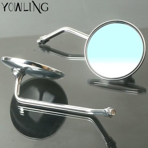 2Pcs/Pair Motorcycle Mirror Scooter E-Bike Rearview Mirrors Electrombile Back Side Round Mirror 8mm 10mm CNC Aluminum