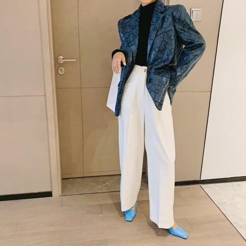 Womens Plaid Snake Animal Print Blazers Suit Spring Autumn Sexy Long Sleeve Female Korean Jacket Faux PU Leather Oversize Coat