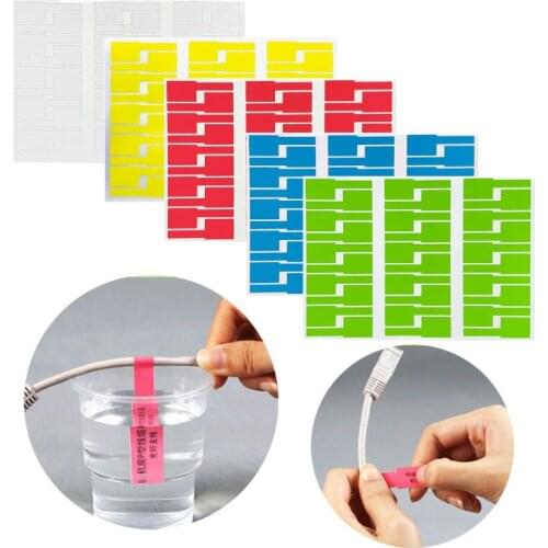 1 Sheet Cable Labels Sticker Waterproof Identification Tags Self-adhesive Cable Tie Sticker Labels
