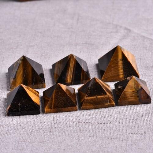 1 PC Natural Tiger Eye Pyramid Healing Crystal Natural Stone Mineral Cyanite Gift Home Feng Shui Decoration Free Shipping