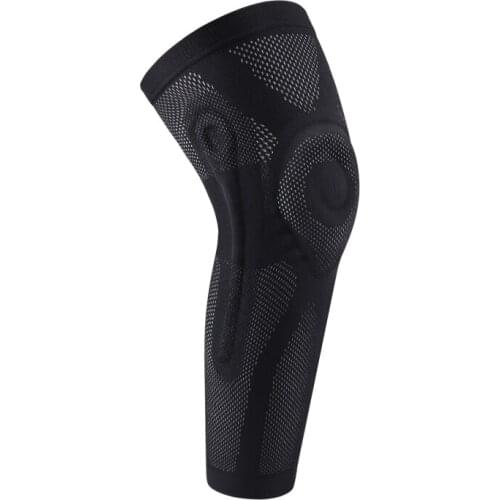 1pc Long Knee Pad Sleeve Anti-Slip Breathable Knitted Leg Support Protector Outdoor Gym Cycling Basketball Fitness Sportswear