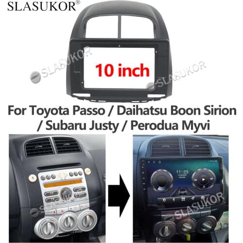 10 inch For Toyota Passo Daihatsu Boon Sirion Subaru Justy Perodua Myvi Dash Panel Frame Trim Installation Kit Double Din Cable