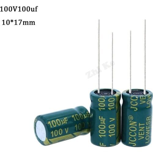 10 pcs/lot Aluminum electrolytic capacitor 100 uF 100 V 10 * 17 mm High frequency low impedance 20% 105C