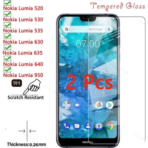 2 PCS Phone Protective Glass for Nokia Limua 950 640 635 630 Front Glass for Nokia Limua 535 530 520 Front Screen Protector