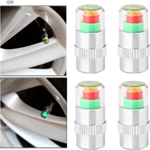 4pcsCar Tire Pressure Gauge Indicator Alert Monitoring Valves Cap Sensor Monitor 13MF