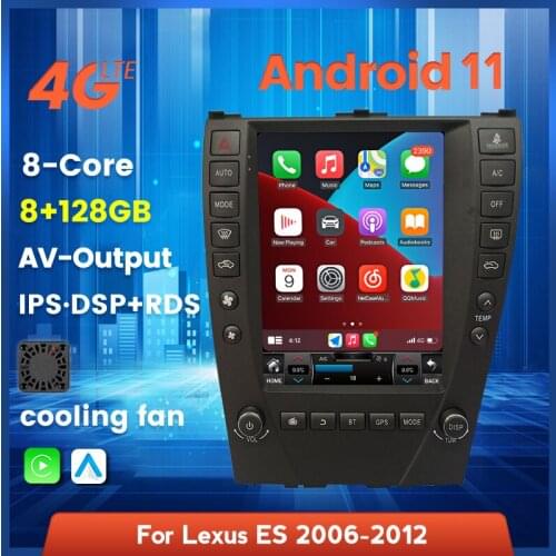 6GB+128GB Android 11 Car Radio For Lexus ES ES240 ES300 ES330 ES350 2006-2012 GPS Navigation Stereo Receiver 4G Lte Wifi Carplay