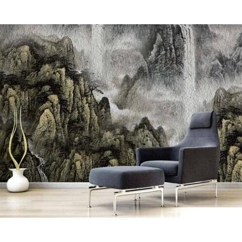 Beibehang Custom wallpaper mural Chinese atmosphere mountain peaks landscape painting TV background walls murals 3d wallpaper