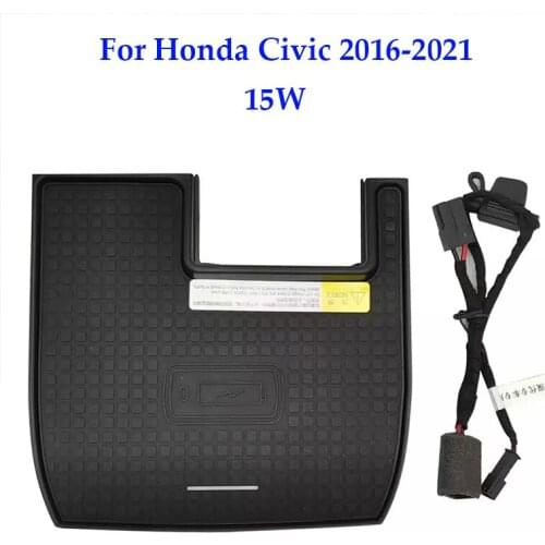 Wireless Charger For Honda Civic 2017-2018 Accessories Mobile Phone Charging Car Seat Gap Organizer Wireless Plate Holder 15W