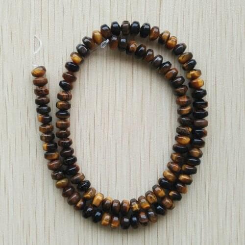 2016 Fashion high quality natural tiger eye stone abacus charms beads for diy jewelry making bracelets 4x6mm wholesale 96pcs/lot