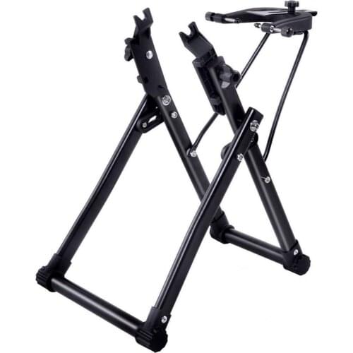 Black Anti-rust Foldable Bike Wheel Truing Stand Metal Tire Tyre Truing Stand Foldable for Bike