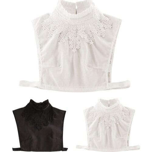 Women Men Lace Collar Half Shirt Decorative Creative Half Blouse Collar Fake Collar Shirt Collar Blouse Top Clothes Accessories