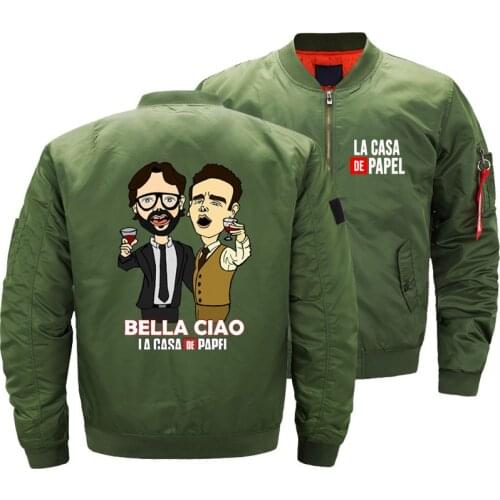 Dropshipping La Casa De Papel Money Heist House Of Paper Jacket Men Ma-1 Flight Jacket Pilot Air Coats Motorcycle Bomber Jackets