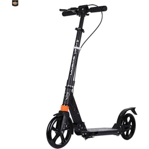 Two-wheel foldable brake scooter for children and adolescents