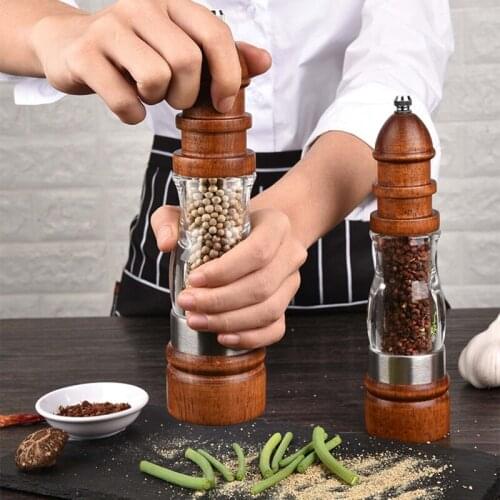 Wooden Pepper Grinder with Strong Adjustable Ceramic Core Seasoning Spice Mill D0AD