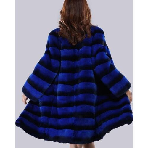 Rex rabbit imitation Totoro fur clothes in the long section of the Rex rabbit fur fur blue purple blue support customized