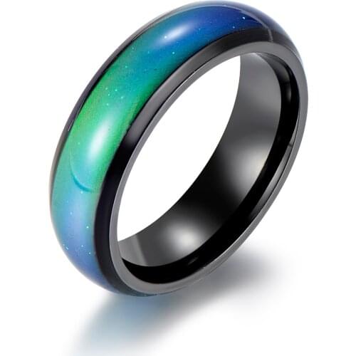 Ring For Lovers' Thermochromic Ring Variation With Temperatu Couple Ring Mens Accessories Titanium Steel Hiphop Rock Rings Girl