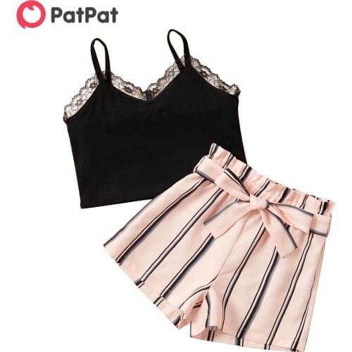 PatPat 2021 New Arrival 2pcs Kid Boy Top and Shorts Set