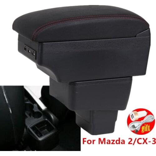 For Mazda 2 skyactiv version cx3 CX-3 armrest box central Store content box with USB cx 3 armrests box cx3