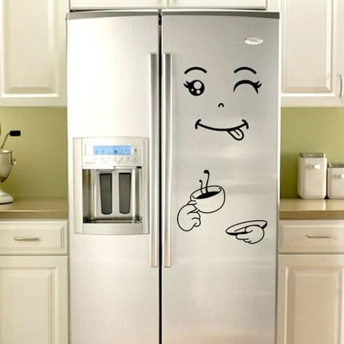Kitchen sticker Yummy Happy Face Kitchen Refrigerator Vinyl wall sticker Creative Sticker Art Wall decal Refrigerator Decor