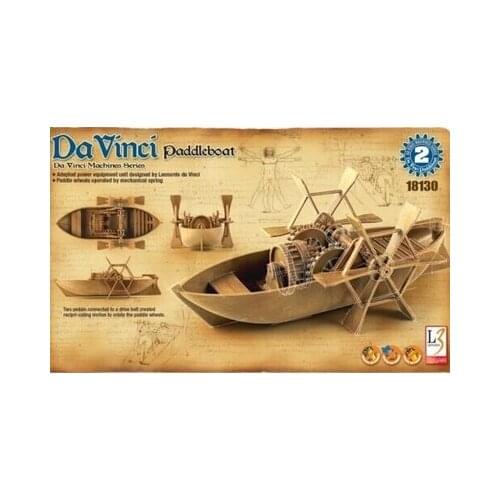 Free shipping Academy 18130 Leonardo Di Serpiero Da Vinci Machines Series:Paddleboat Plastic Model kit
