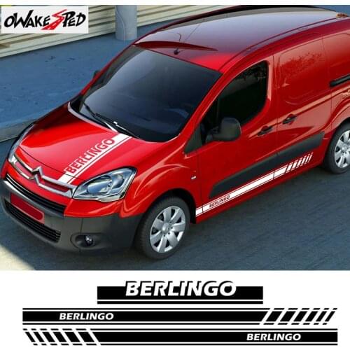 Car Body Stickers For Citroen Berlingo Auto Hood Bonnet Stripes Decor Sticker Car Door Side Skirt Accessories Vinyl Decals