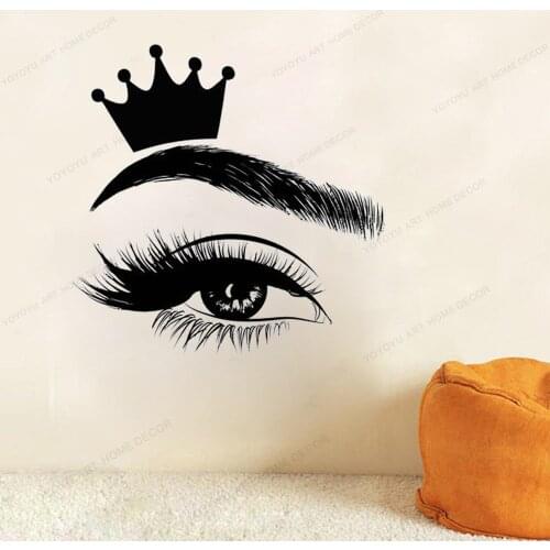 Eyelash decals Eyelashes Wall Decal Window FOR GIRL BED ROOM Sticker Beauty Salon Woman Face Lashes Eyebrows Brows WU356
