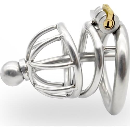 Stainless Steel Stealth Lock Male Chastity Device with Urethral Catheter,Cock Cage, Chastity Belt,Penis Ring,Sex Toy 227