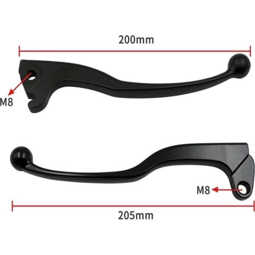 Pair M8 Motorcycle Brake Clutch Levers Handle Grips Set Motor Accessories for Sky Sword YBR SUV Off Road Black Handle 8mm Holes