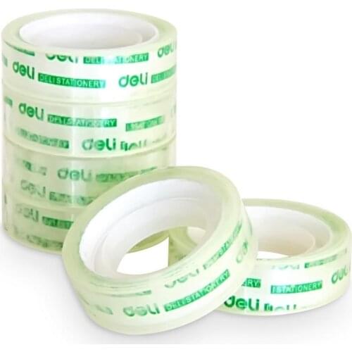 Deli 30011 stationery small tape sealing tape student stationery transparent tape 1.2cm single side adhesive tape