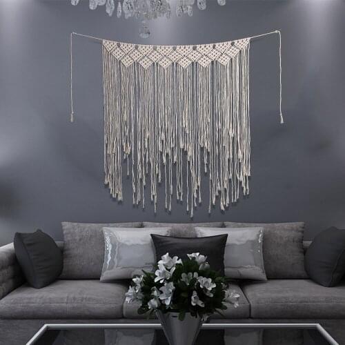 Drop Shipping Handmade Hanging Wall Tapestry curtaiMacrame Wedding Ceremony Backdrop Wall Bohemian woven Art Home Living Room