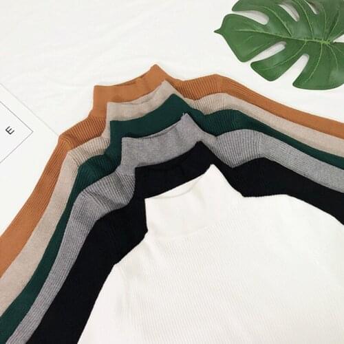 AECU Autumn Winter Turtleneck Pullovers Sweaters Knitted Jumpers For Women Long Sleeve Crocheted Pullovers Streetwear Winter