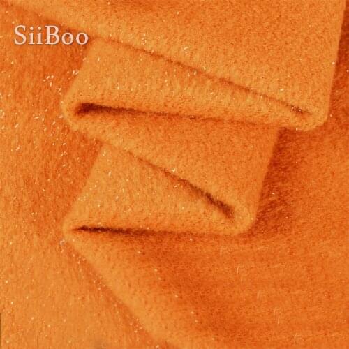 Luxury orange alpaca wool metallic fabric apparel for winter coat weighted woolen tissu cloth tecidos telas stoffen yarn SP5682