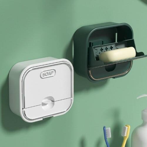 Soap Rack Household Soap Box Free Perforation Wall-mounted Double-layer Creative Draining Clamshell Soap Storage Box