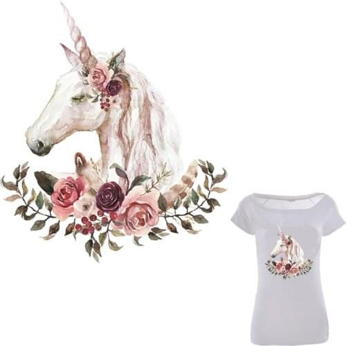 Colife Iron On Transfer Unicorn Pathes Heat Print On T-shirt Dresses Jeans A-level Washable Stickers Children Gift