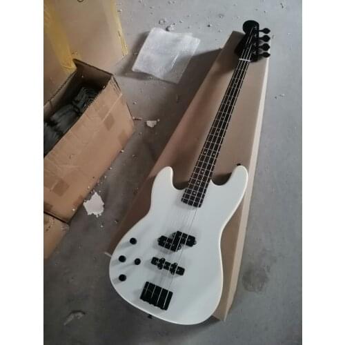 Top quality FPPB-6019 white color solid body rosewood fretboard 4 strings P electric bass, Free shipping