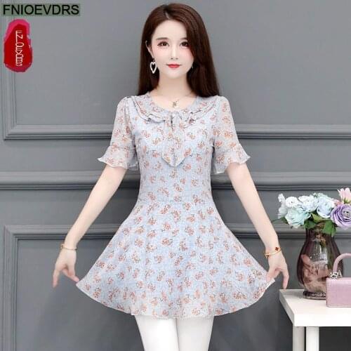 Plus Size 5XL 4XL 3XL Clothes Elegant Blusas Women Blouse Office Lady Belly Floral Print Bow Tie Vintage Retro Tunic Peplum Tops