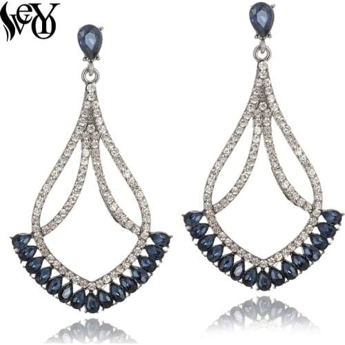 VEYO Hollow out Dangle Earrings for Women Luxury Drop Crystal Earrings New Arrival