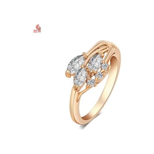 Kuniu geometric finger ring for women crystal metal material elegant charm style wedding anniversary occasion fashion jewelry